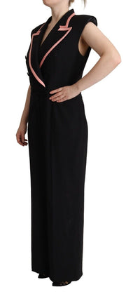 Thumbnail for Black Wool Blend Sleeveless Jumpsuit Dress