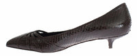 Thumbnail for Chic Brown Leather Kitten Heel Pumps