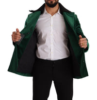 Thumbnail for Elegant Velvet Double Breasted Overcoat