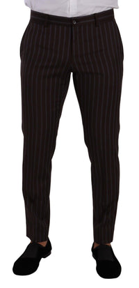 Thumbnail for Elegant Maroon Striped Slim Fit Suit