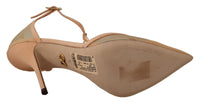 Thumbnail for Elegant Beige Mesh T-Strap Pumps