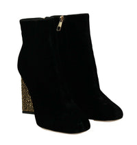 Thumbnail for Elegant Velvet Ankle Boots with Crystal Heels