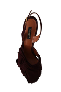Thumbnail for Elegant Purple Suede Heels Sandals