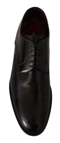 Thumbnail for Black Leather Lace Up Formal Derby Shoes