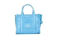 Thumbnail for The Shiny Crinkle Mini Tote Air Blue Leather Crossbody Handbag Purse