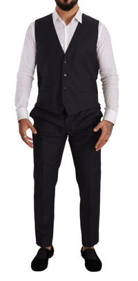 Thumbnail for Elegant Navy Blue Wool Silk Men's Martini Suit