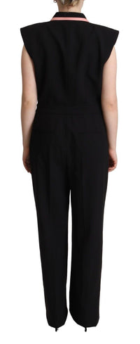 Thumbnail for Black Wool Blend Sleeveless Jumpsuit Dress