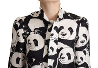 Thumbnail for Chic Panda Print Silk Blouse