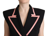 Thumbnail for Black Wool Blend Sleeveless Jumpsuit Dress