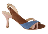 Thumbnail for Chic Multicolor Suede Slingback Heel Sandals