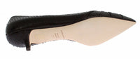 Thumbnail for Chic Brown Leather Kitten Heel Pumps