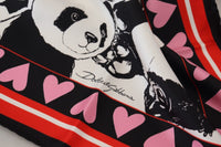 Thumbnail for Multicolor Panda Print Silk Shawl Wrap Scarf