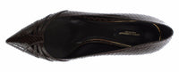Thumbnail for Chic Brown Leather Kitten Heel Pumps