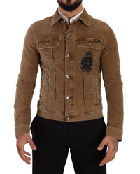 Thumbnail for Elegant Corduroy Logo Jacket