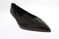 Thumbnail for Chic Brown Leather Kitten Heel Pumps