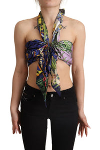 Thumbnail for Sumptuous Silk Halter Cropped Top - Multicolor