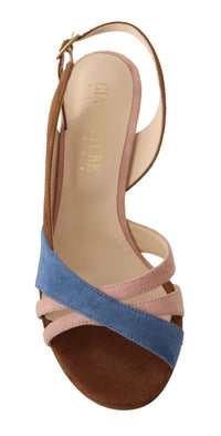 Thumbnail for Chic Multicolor Suede Slingback Heel Sandals