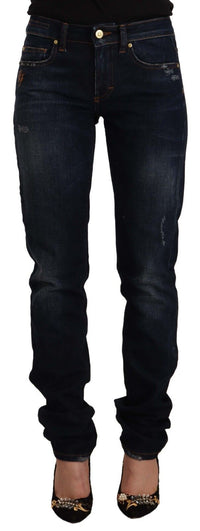 Thumbnail for Chic Mid-Waist Skinny Jeans in Dark Blue Wash