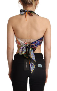 Thumbnail for Sumptuous Silk Halter Cropped Top - Multicolor