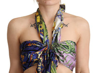 Thumbnail for Sumptuous Silk Halter Cropped Top - Multicolor