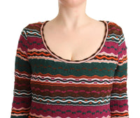 Thumbnail for Multicolor Stripe Wool Knitted Maxi Sheath Dress