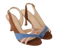 Thumbnail for Chic Multicolor Suede Slingback Heel Sandals