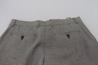 Thumbnail for Elegant Wool-Mohair Black White Trousers