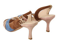 Thumbnail for Chic Multicolor Suede Slingback Heel Sandals