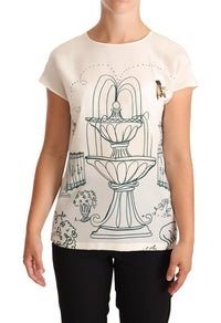 Thumbnail for Elegant Silk Botanical Garden Fountain Tee