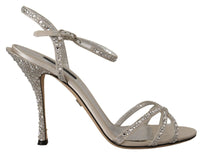 Thumbnail for Crystal-Embellished Silk Blend Heels