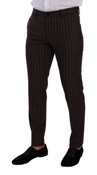 Thumbnail for Elegant Maroon Striped Slim Fit Suit