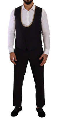 Thumbnail for Elegant Black Silk Blend 3-Piece Suit