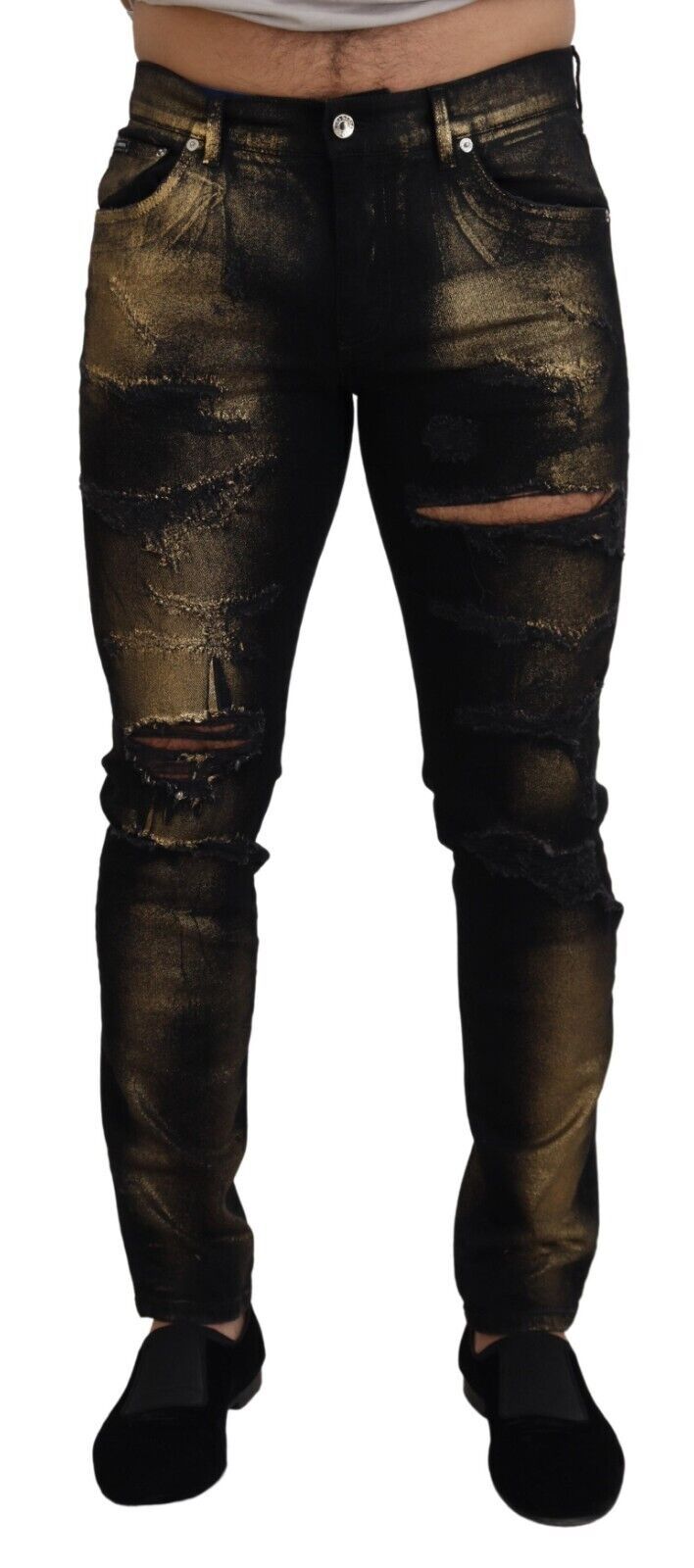 Elegant Black Gold Dust Jeans