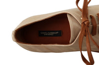 Thumbnail for Elegant Beige Eel Leather Formal Flats