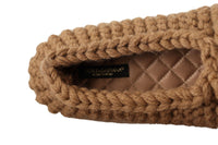 Thumbnail for Elegant Wool Knit Ballerina Flats in Brown