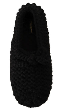 Thumbnail for Elegant Black Wool Knit Ballet Flats