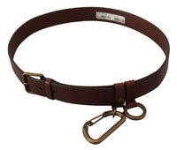 Thumbnail for Elegant Brown Leather Belt with Metal Buckle