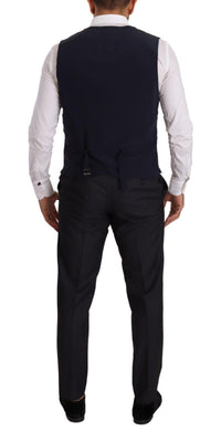 Thumbnail for Elegant Navy Blue Wool Silk Men's Martini Suit