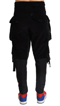 Thumbnail for Elegant Black Cargo Corduroy Pants