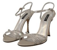 Thumbnail for Crystal-Embellished Silk Blend Heels