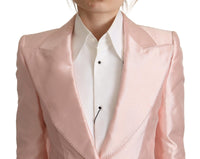 Thumbnail for Elegant Pink Silk Blazer Jacket