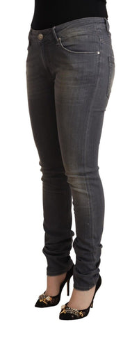 Thumbnail for Dark Gray Washed Cotton Denim Skinny Jeans