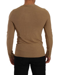 Thumbnail for Classic V-Neck Wool Sweater in Brown