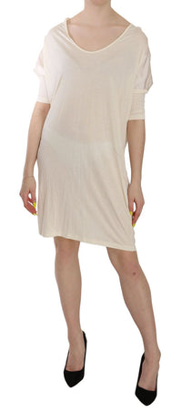 Thumbnail for Chic Cream A-Line Elbow Sleeve Dress