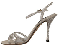 Thumbnail for Crystal-Embellished Silk Blend Heels