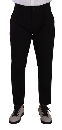 Thumbnail for Elegant Tapered Black Cotton Chinos