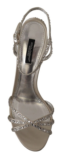 Thumbnail for Crystal-Embellished Silk Blend Heels