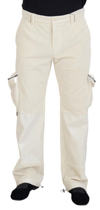 Thumbnail for Elegant Off White Cotton Blend Pants