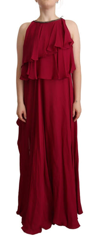 Thumbnail for Orchid Silk Sleeveless Long Maxi Ruffle Shift Dress
