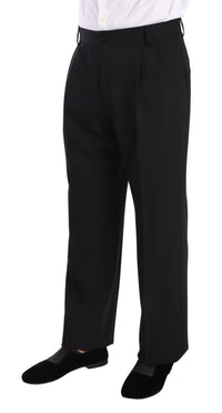 Thumbnail for Elegant Black Wool Tuxedo Trousers